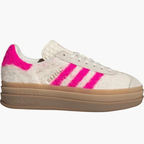 💓 ADIDAS GAZELLE BOLD PINK CREAM FUR 💗 - Picture 3 of 4
